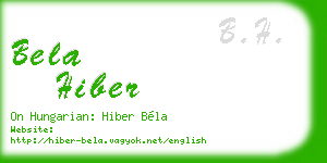 bela hiber business card